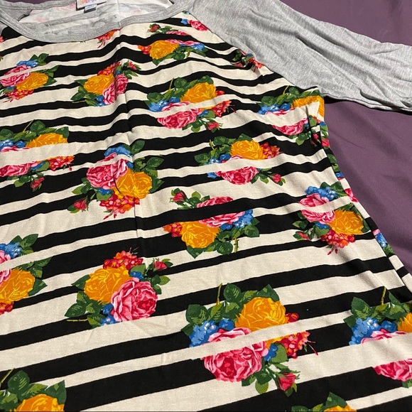 Lularoe Julia floral stripe print - Picture 2 of 4
